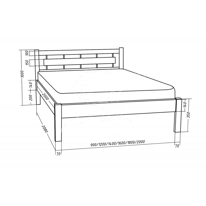 Каркас кровати 160х200 схема